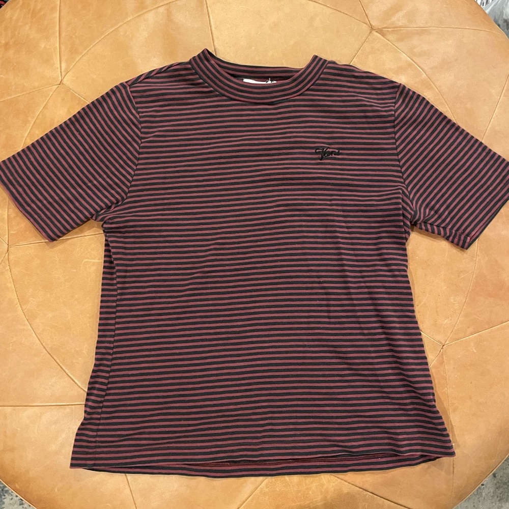 burgundy & black vans striped shirt